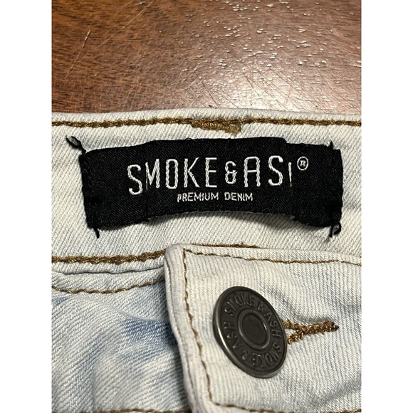 Smoke Rise Men's Distressed, Acid-Wash Moto Jeans 32x32 - Picture 2 of 11